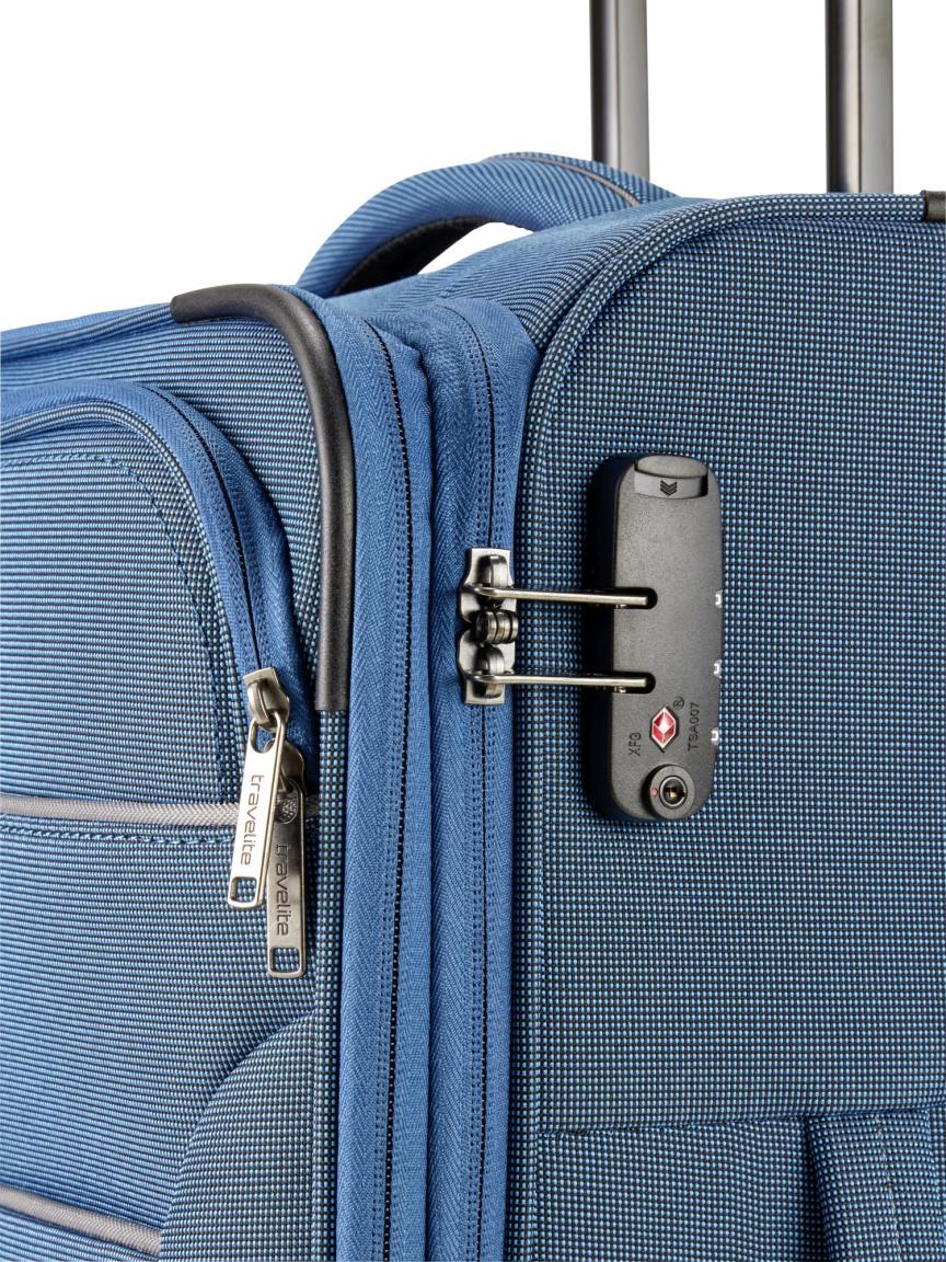 erweiterbarer Koffertrolley Travelite Story M 67cm 4-Rad petrol