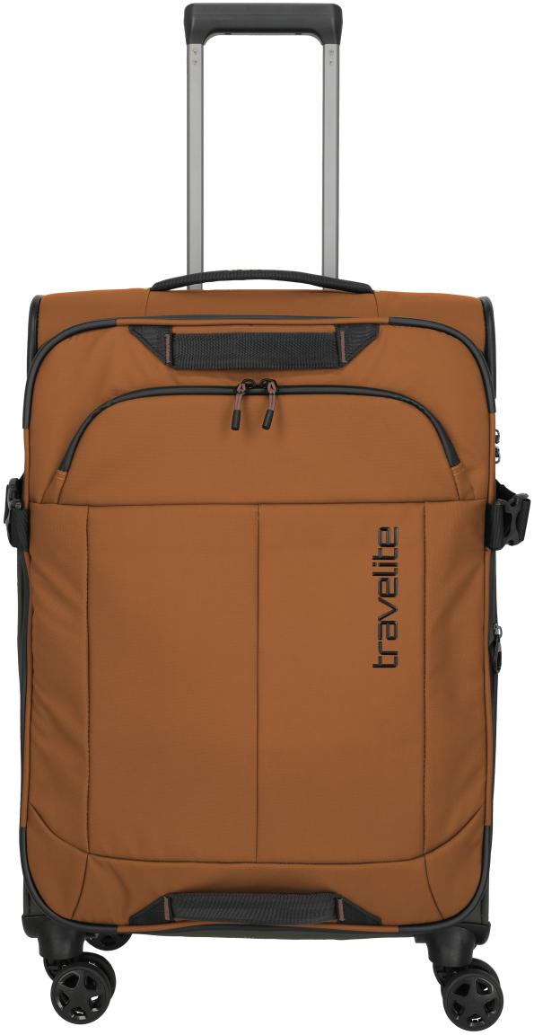 erweiterbarer Koffertrolley orangebraun Travelite Briize M 67cm Curry