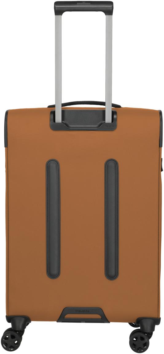 erweiterbarer Koffertrolley orangebraun Travelite Briize M 67cm Curry