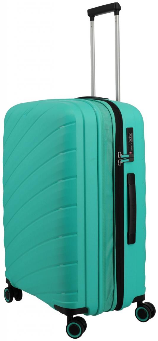 erweiterbarer Reisekoffer M 66cm Travelite Burano Aqua türkis