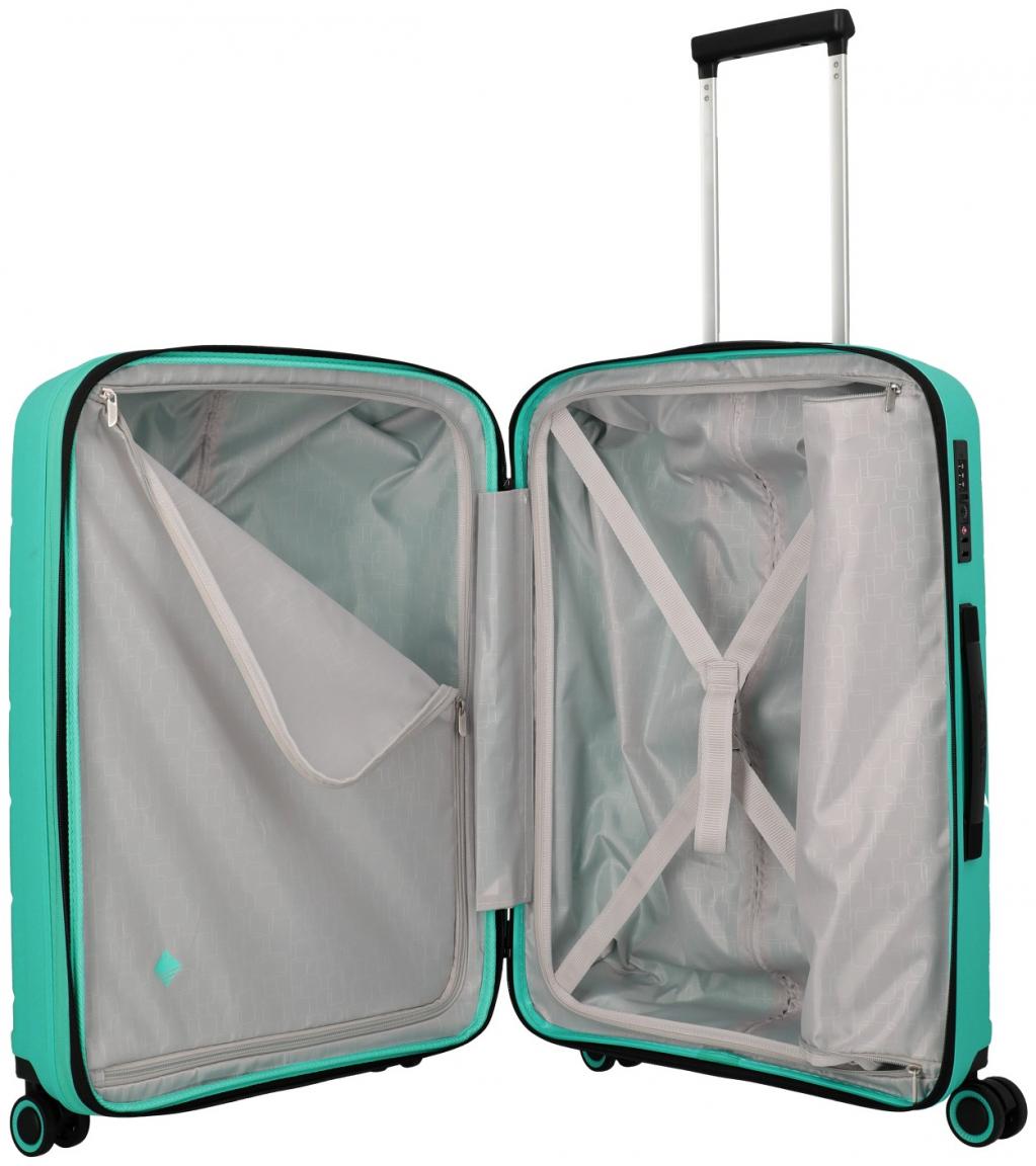 erweiterbarer Reisekoffer M 66cm Travelite Burano Aqua türkis