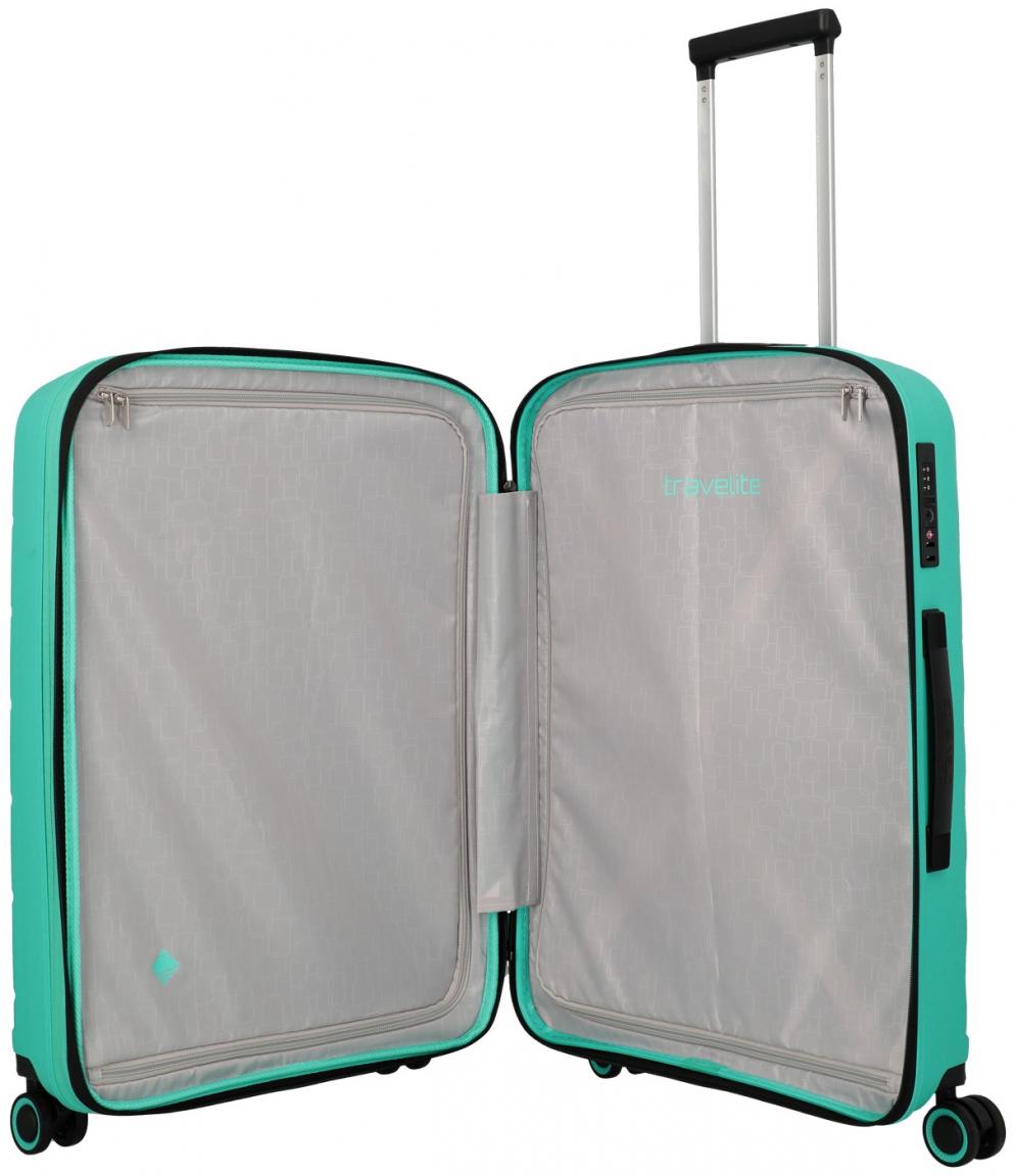 erweiterbarer Reisekoffer M 66cm Travelite Burano Aqua türkis