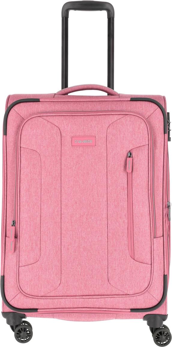 erweiterbarer Reisekoffer Pink Travelite Boja 4w Trolley M 67cm