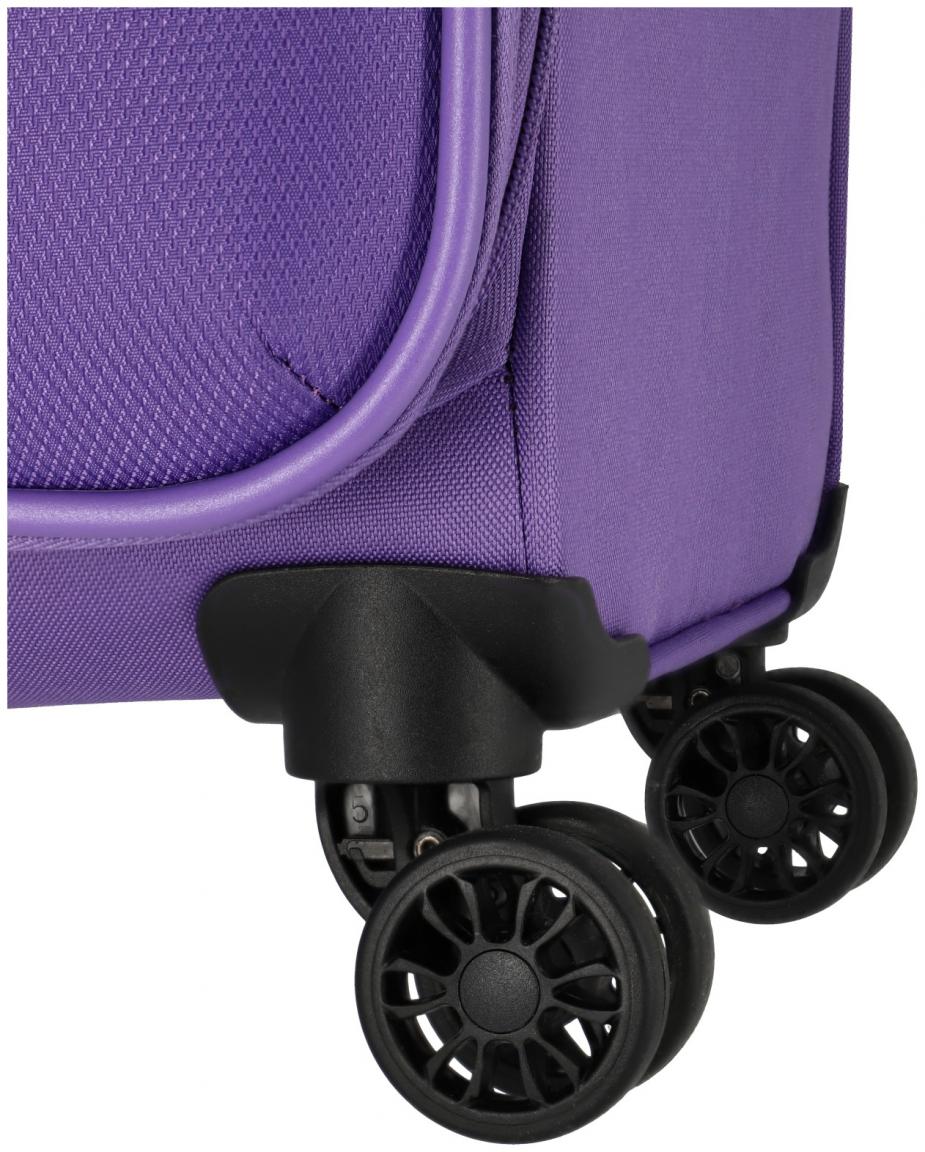 erweiterbarer Reisekoffer Softcase lila Travelite Rügen 4w Trolley M 67cm