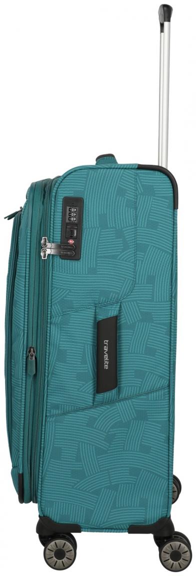 erweiterbarer Reisekoffer Travelite Skaii 4w Trolley M 67cm Petrol