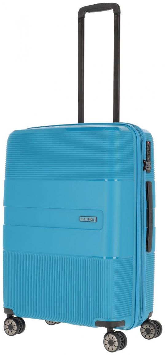 erweiterbarer Reisekoffer Travelite Waal M 65cm Hartschale türkis