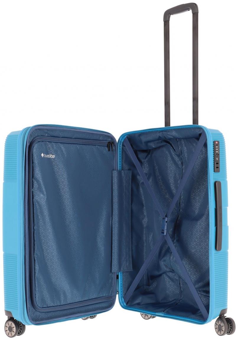 erweiterbarer Reisekoffer Travelite Waal M 65cm Hartschale türkis