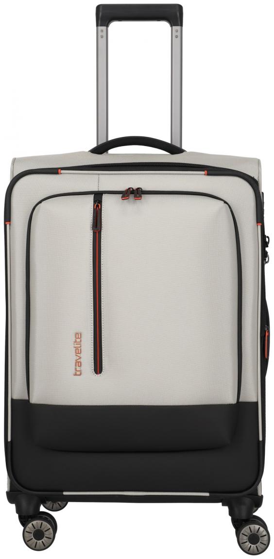 erweiterbarer Reisekoffer hellbeige Travelite Crosslite Natural M 66cm