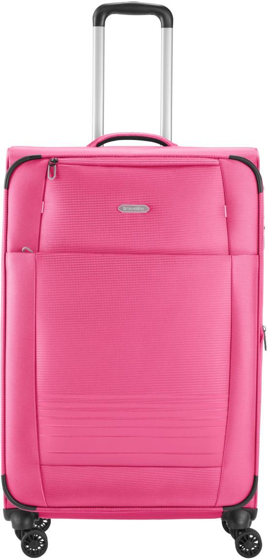 erweiterbarer Reisekoffer mit TSA-Schloss Travelite Seaside L 77cm pink