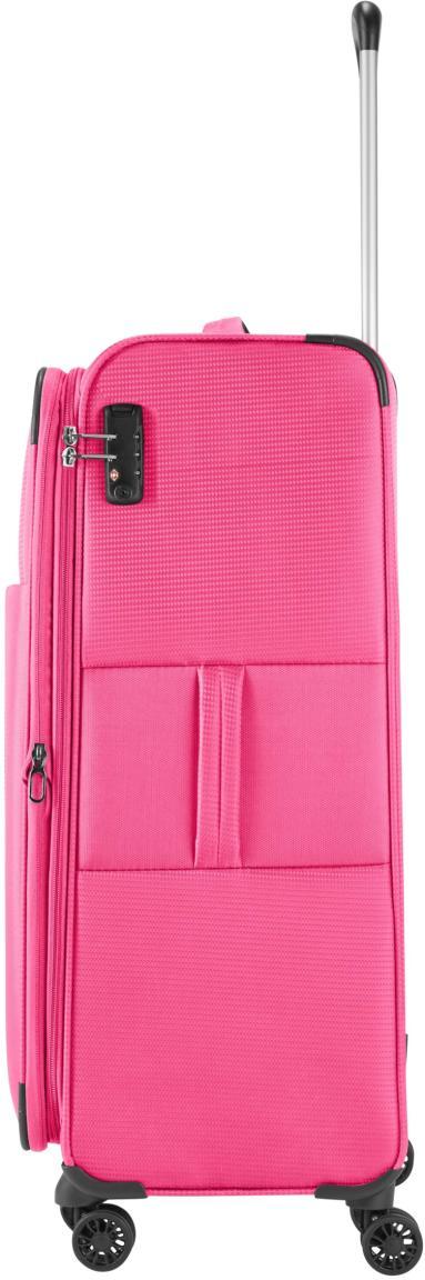erweiterbarer Reisekoffer mit TSA-Schloss Travelite Seaside L 77cm pink