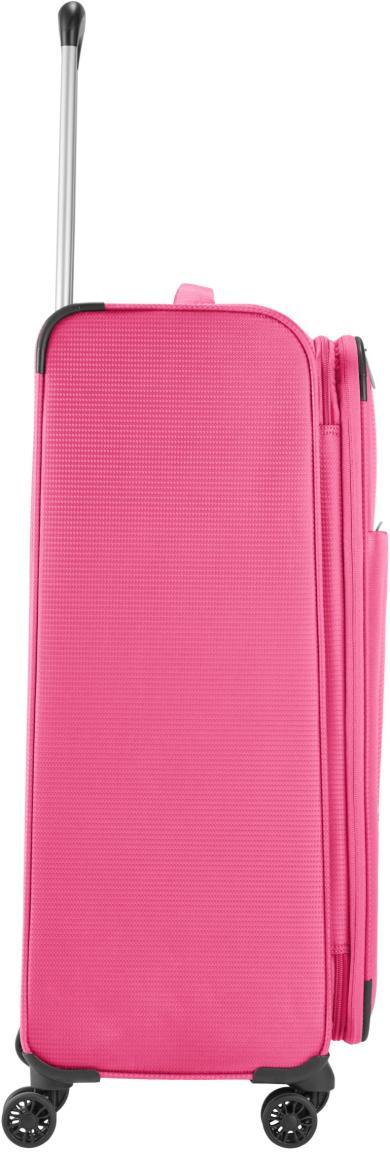 erweiterbarer Reisekoffer mit TSA-Schloss Travelite Seaside L 77cm pink