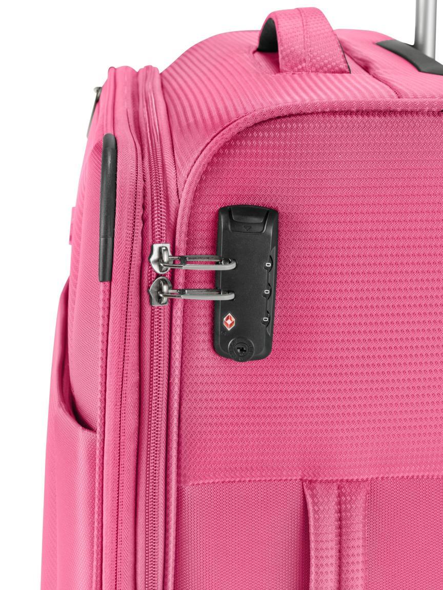 erweiterbarer Reisekoffer mit TSA-Schloss Travelite Seaside L 77cm pink