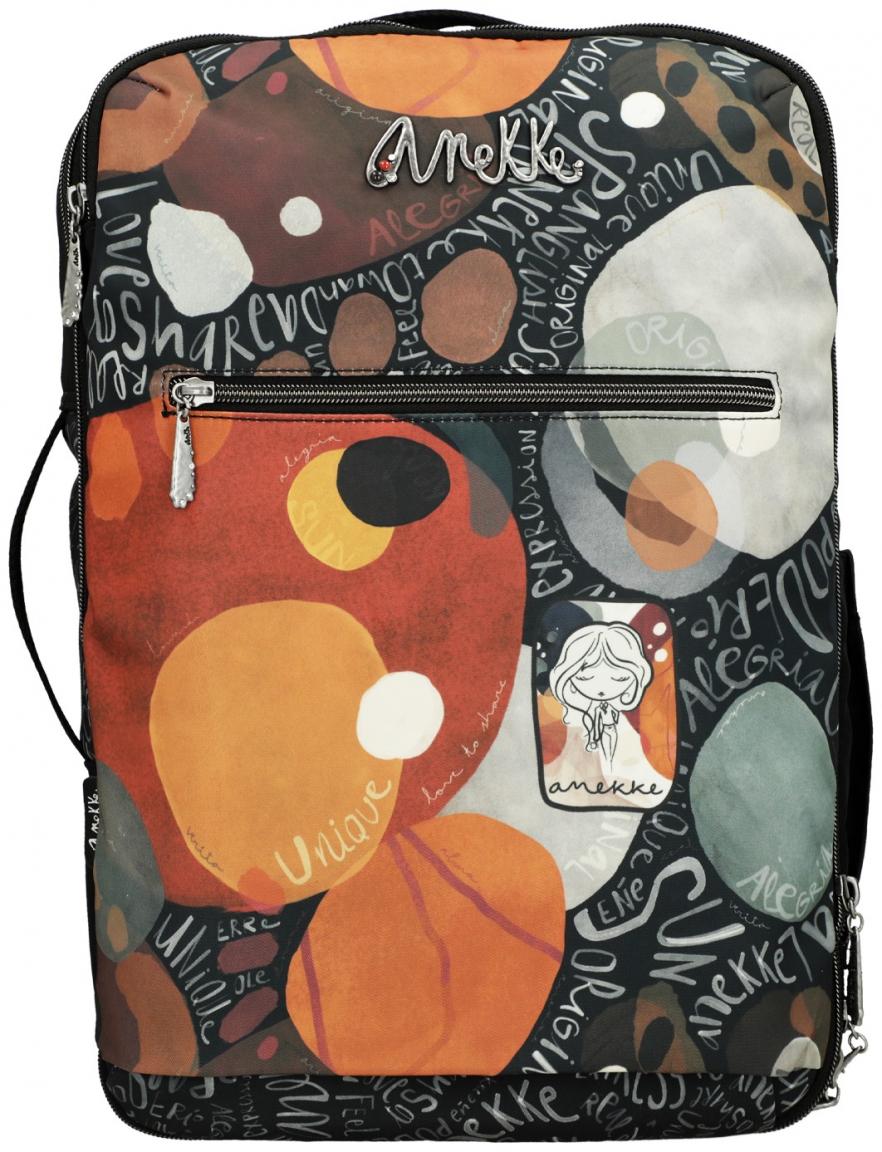 erweiterbarer Reiserucksack Anekke Alma Alegria orange schwarz Laptop