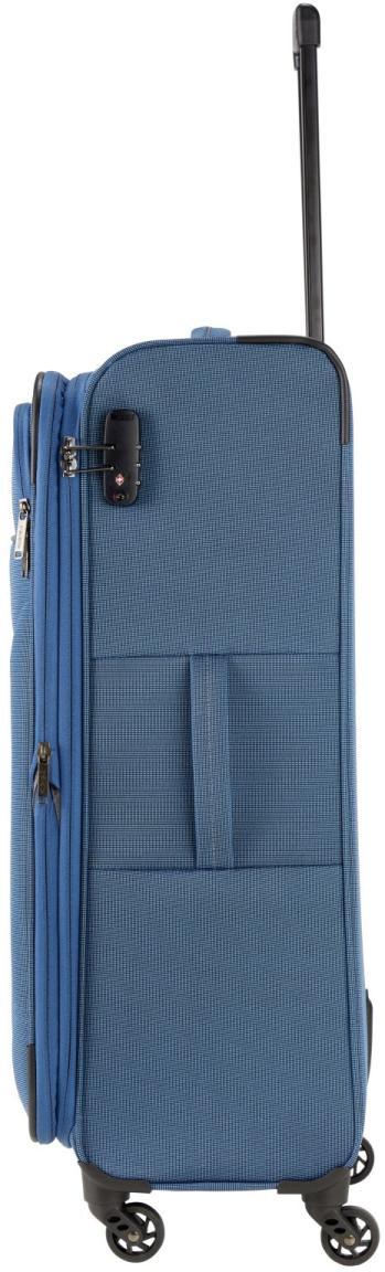 erweiterbarer Reisetrolley petrol Travelite Story L 77cm 4-Rad Weichgepäck