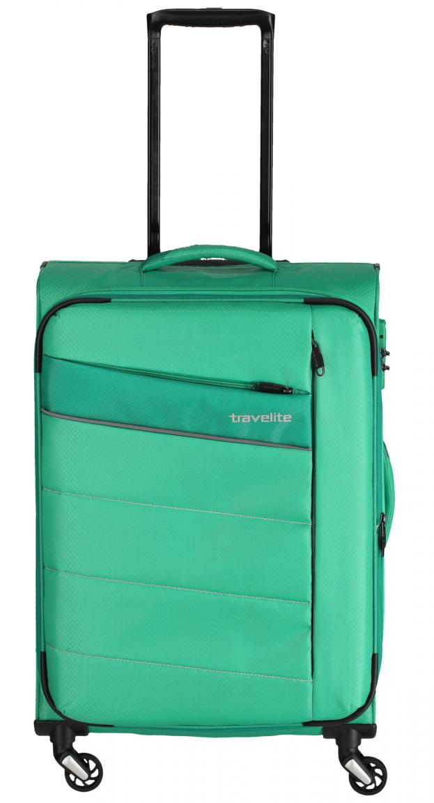 erweiterbarer Rollenkoffer Travelite Kite M 64cm grün 4-Rad