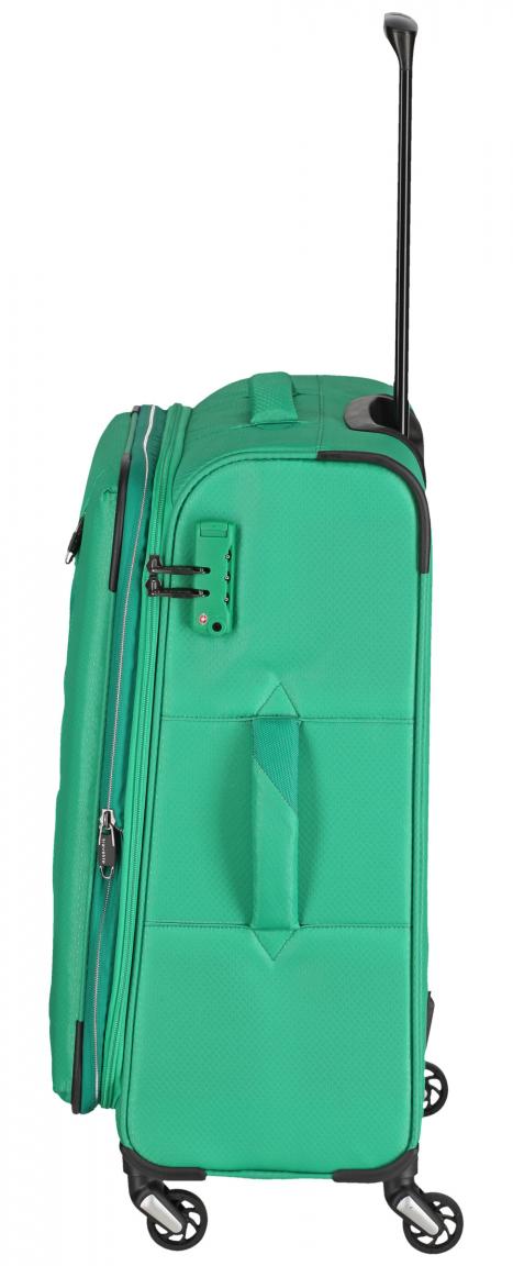 erweiterbarer Rollenkoffer Travelite Kite M 64cm grün 4-Rad