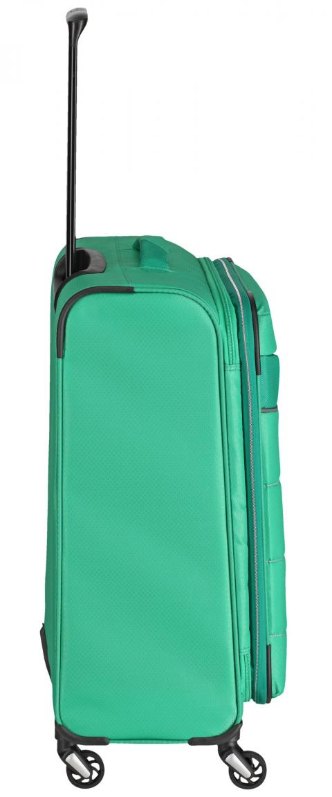 erweiterbarer Rollenkoffer Travelite Kite M 64cm grün 4-Rad