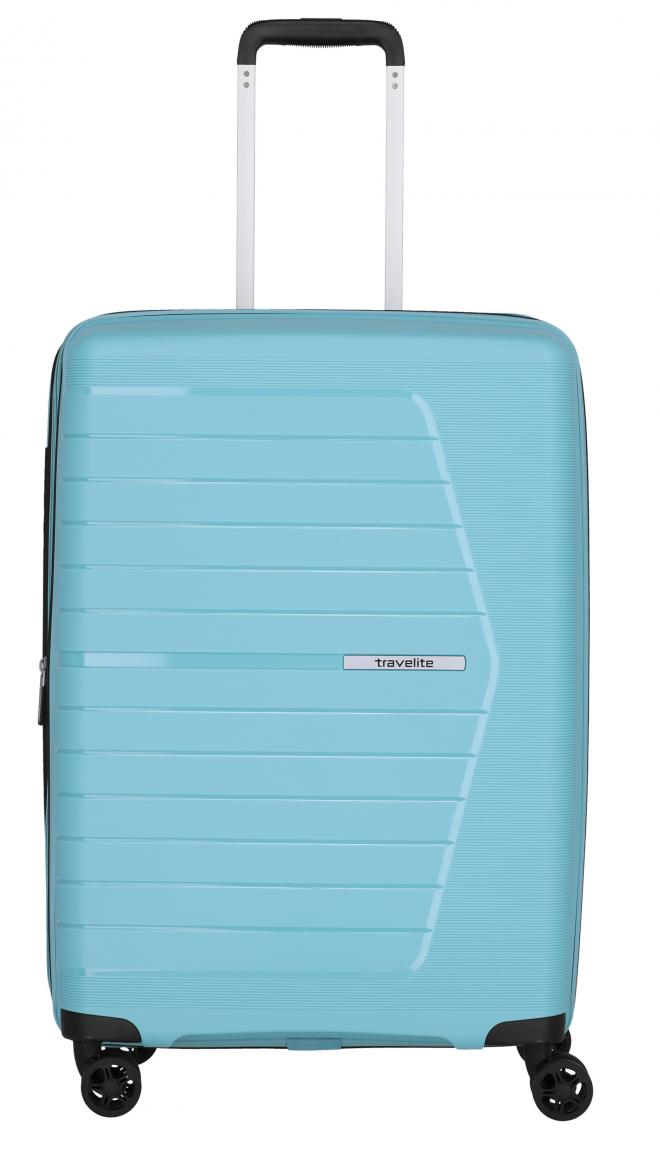 erweiterbarer Rollenkoffer Travelite Nubis Hellblau 67cm