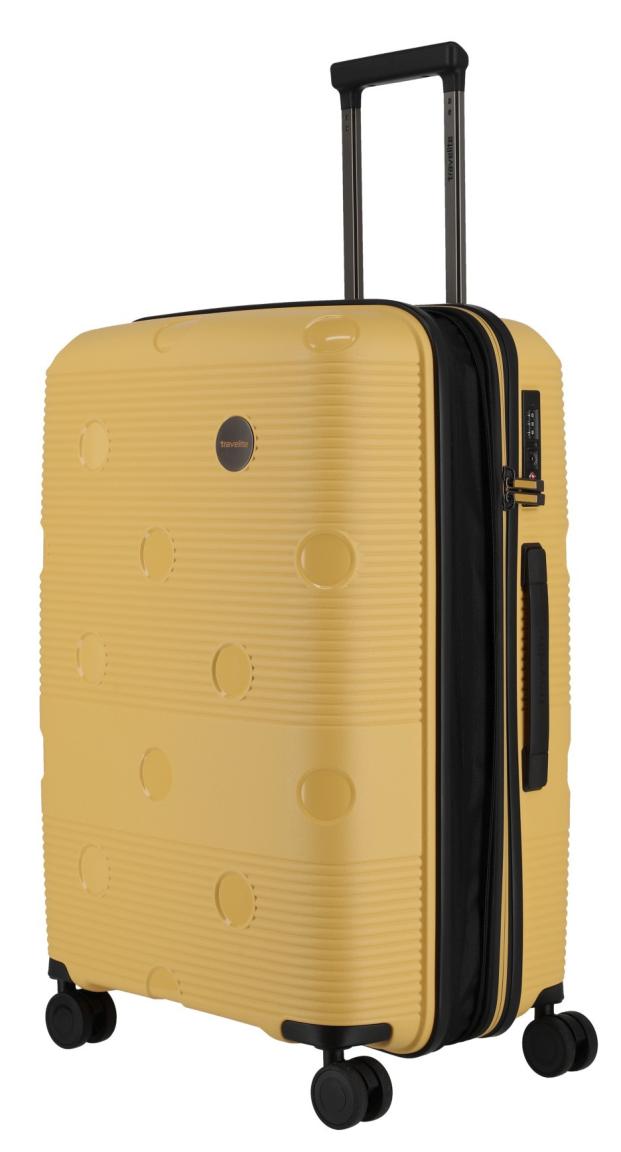erweiterbarer Rollenkoffer Travelite Smarty M 68cm gelb 4-Rad