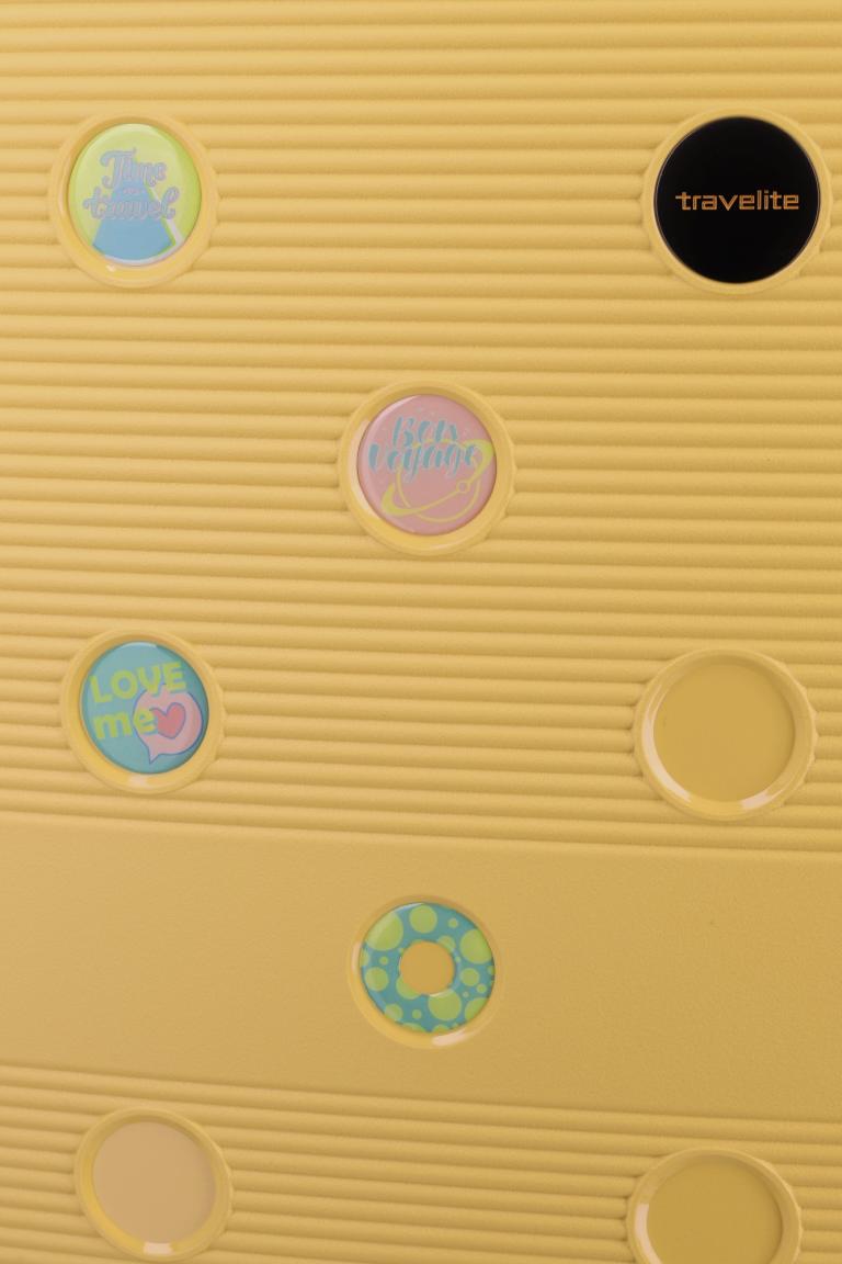 erweiterbarer Rollenkoffer Travelite Smarty M 68cm gelb 4-Rad