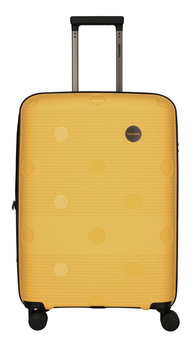 erweiterbarer Rollenkoffer Travelite Smarty M 68cm gelb 4-Rad