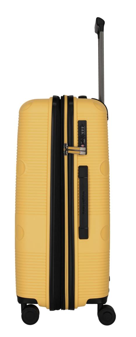 erweiterbarer Rollenkoffer Travelite Smarty M 68cm gelb 4-Rad
