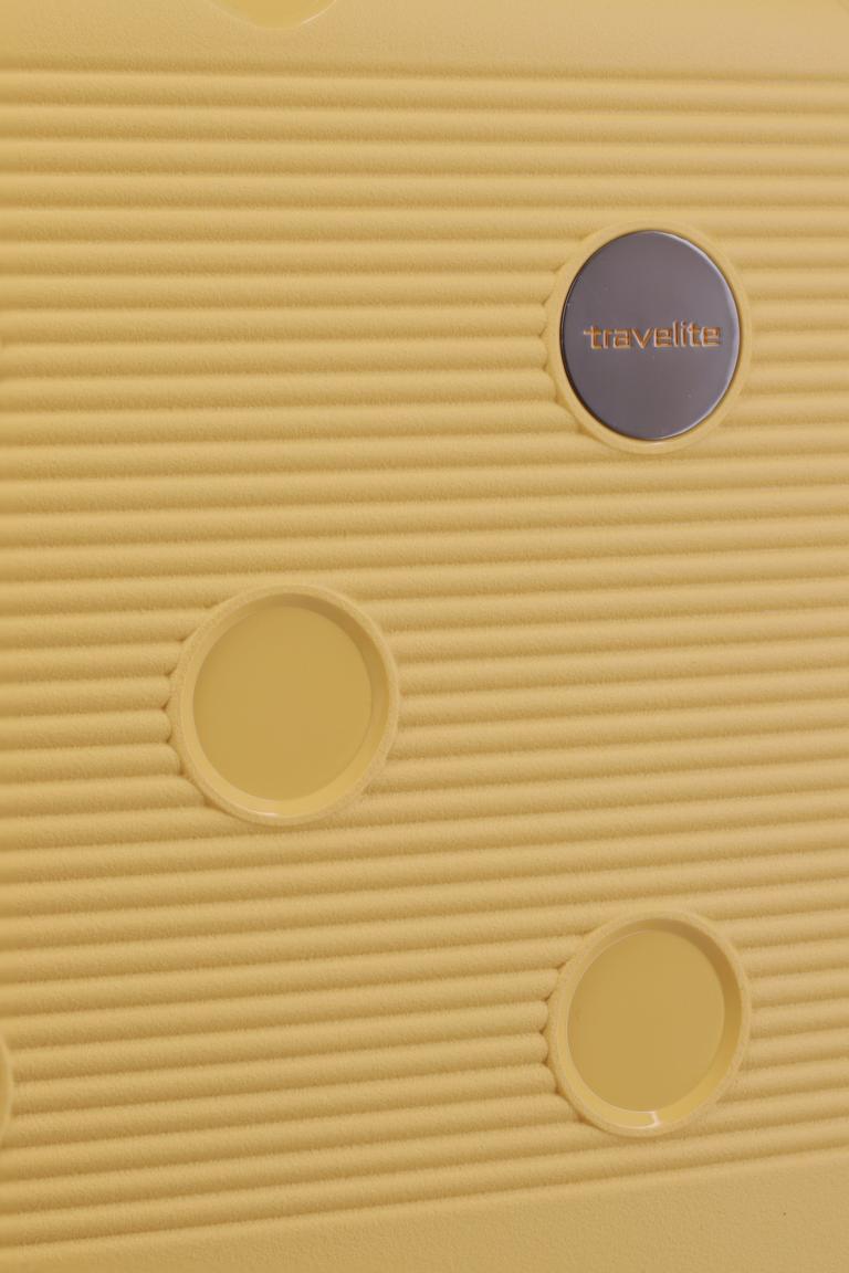 erweiterbarer Rollenkoffer Travelite Smarty M 68cm gelb 4-Rad