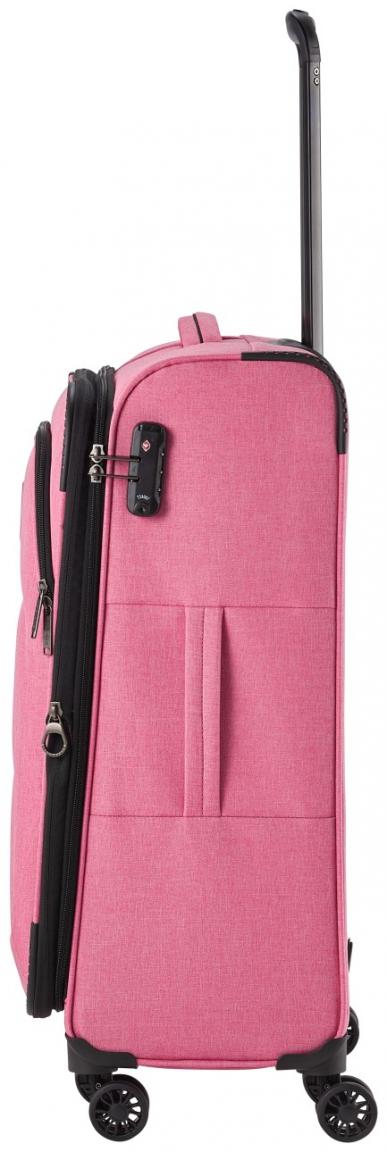 erweiterbarer Rollenkoffer rosa Weichgepäck Travelite Adria 4w Trolley M 67cm