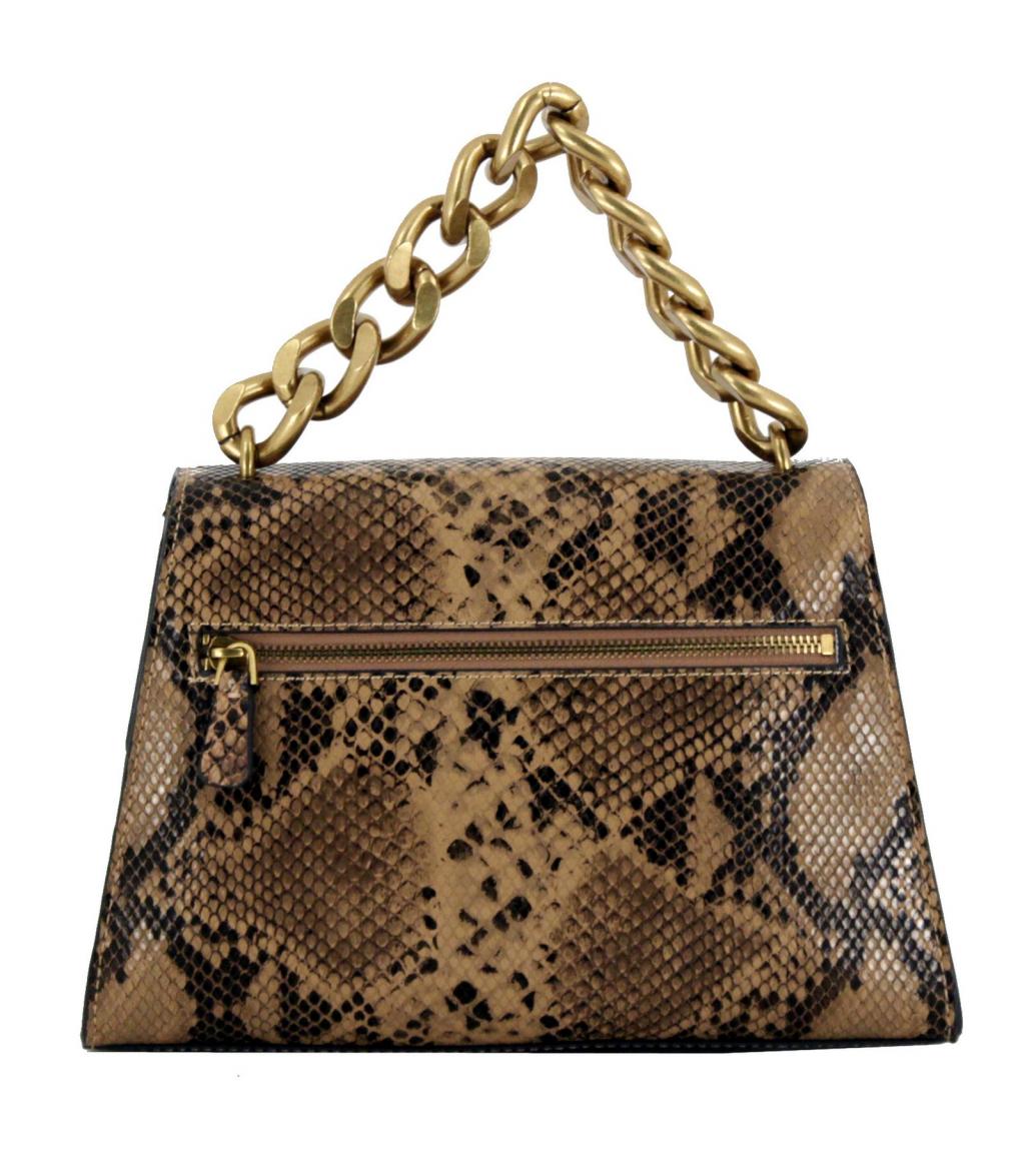 exklusive Abendtasche Guess Tullia Tan Python Print Goldkette