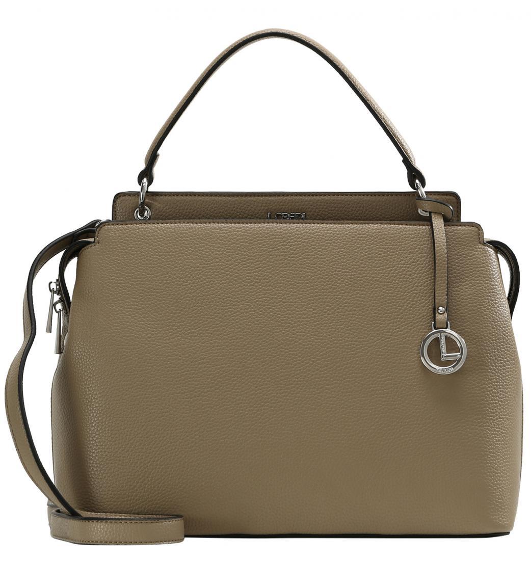 exklusive Businesstasche Fabienne L.Credi zweigeteilt Taupe