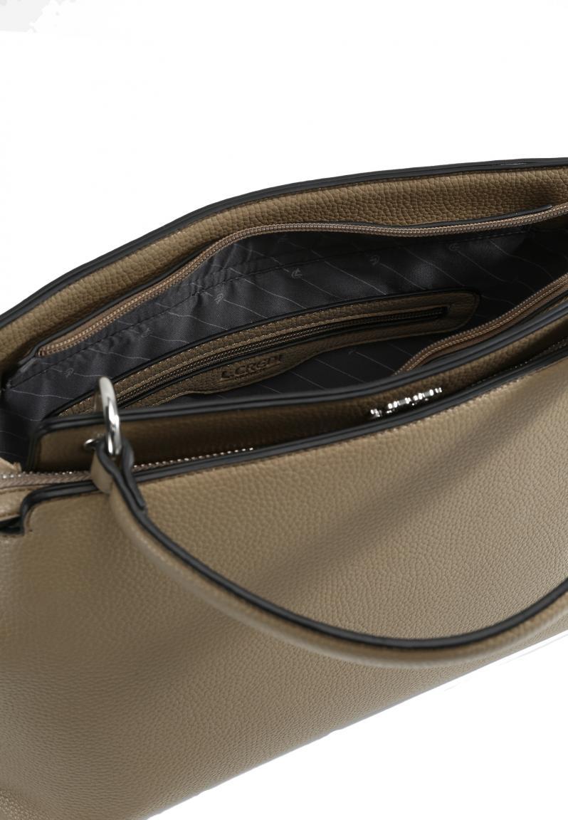 exklusive Businesstasche Fabienne L.Credi zweigeteilt Taupe