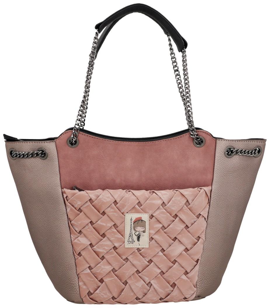 extravagante Henkeltasche rosa metallic Parisian Anekke