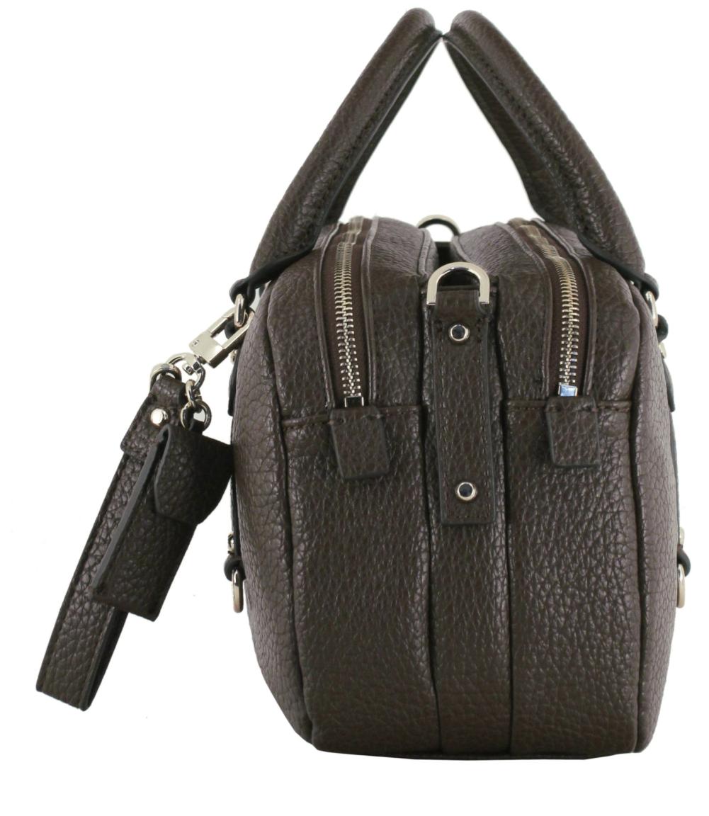 extravagante Kurzgrifftasche Guess Marsha Box Satchel dreigeteilt Espresso