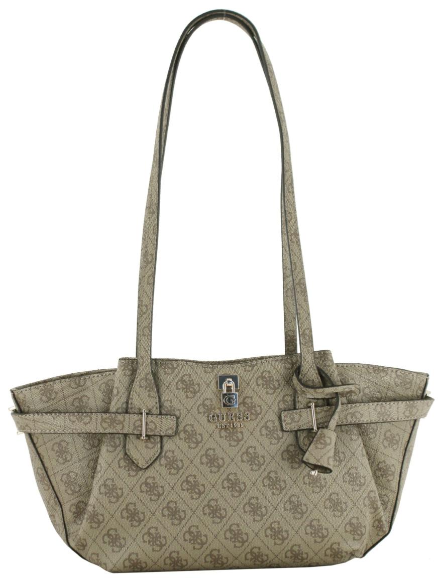 extravagante Schultertasche mit Logoprint Guess Yesba Latte Logo