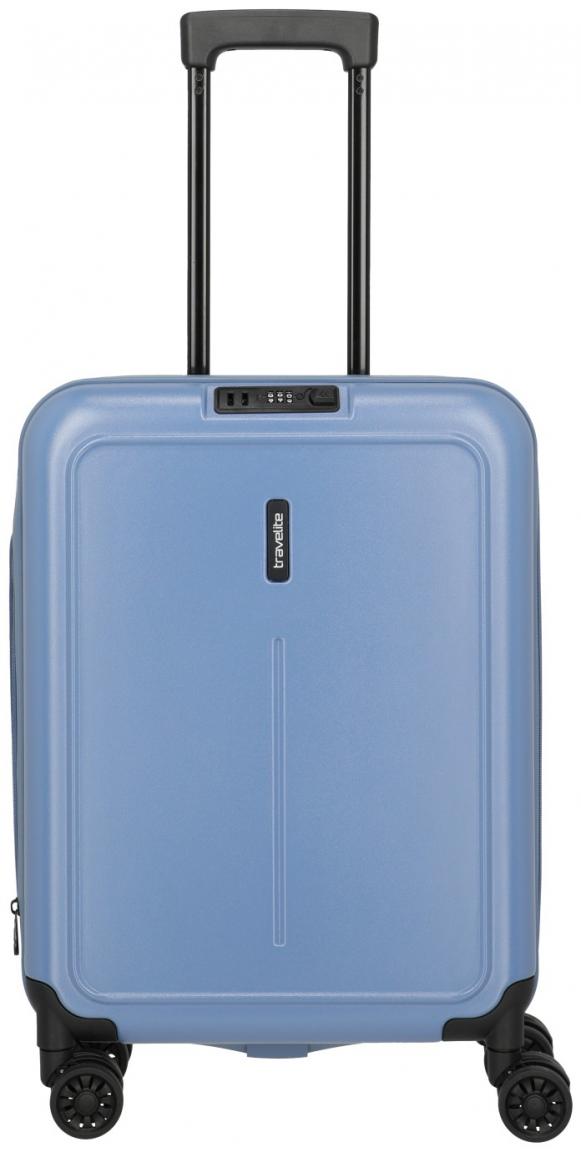 faltbarer Handgepäckkoffer blau Travelite Basics 4-Rad Bordtrolley 55cm