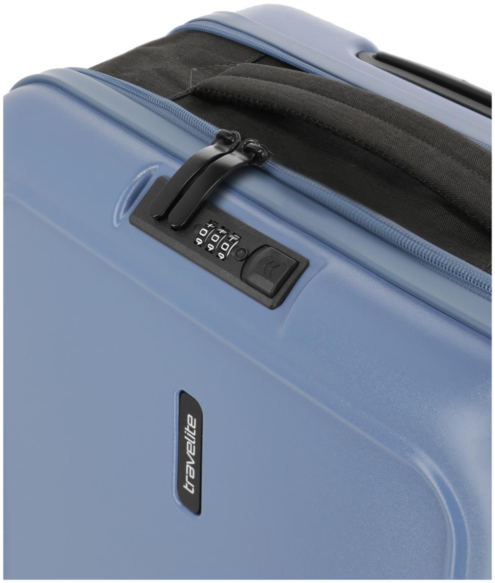 faltbarer Handgepäckkoffer blau Travelite Basics 4-Rad Bordtrolley 55cm