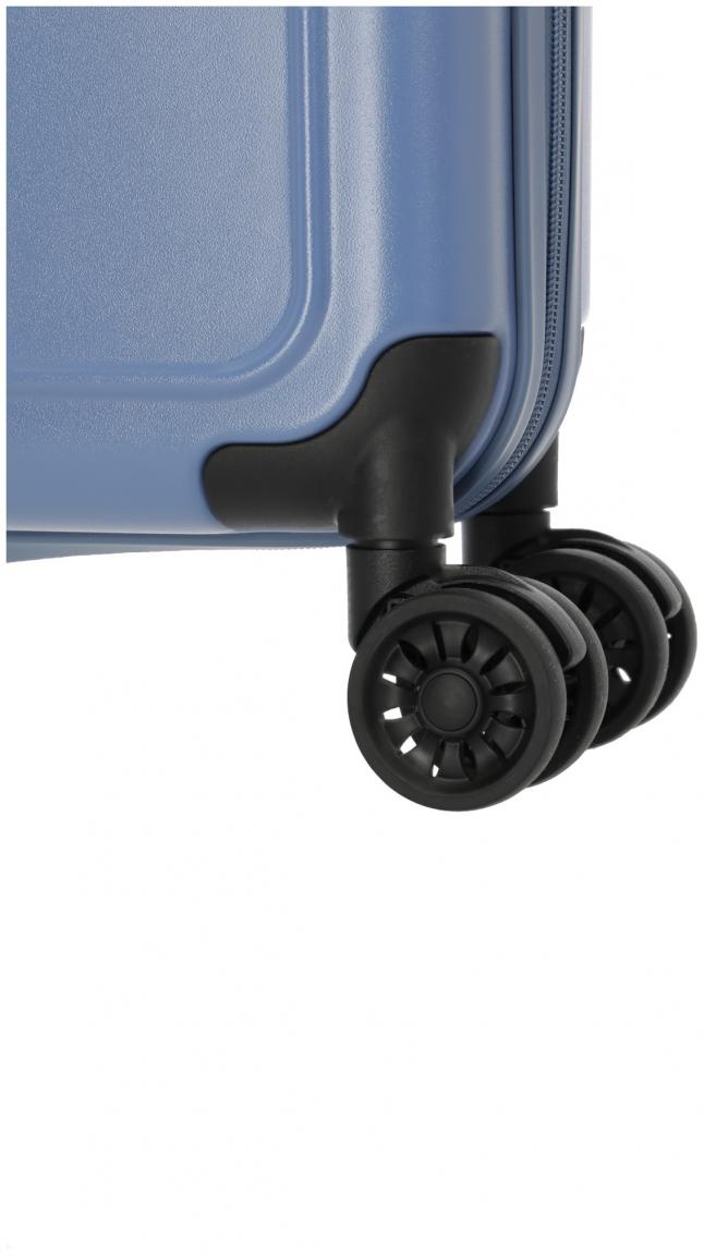 faltbarer Handgepäckkoffer blau Travelite Basics 4-Rad Bordtrolley 55cm