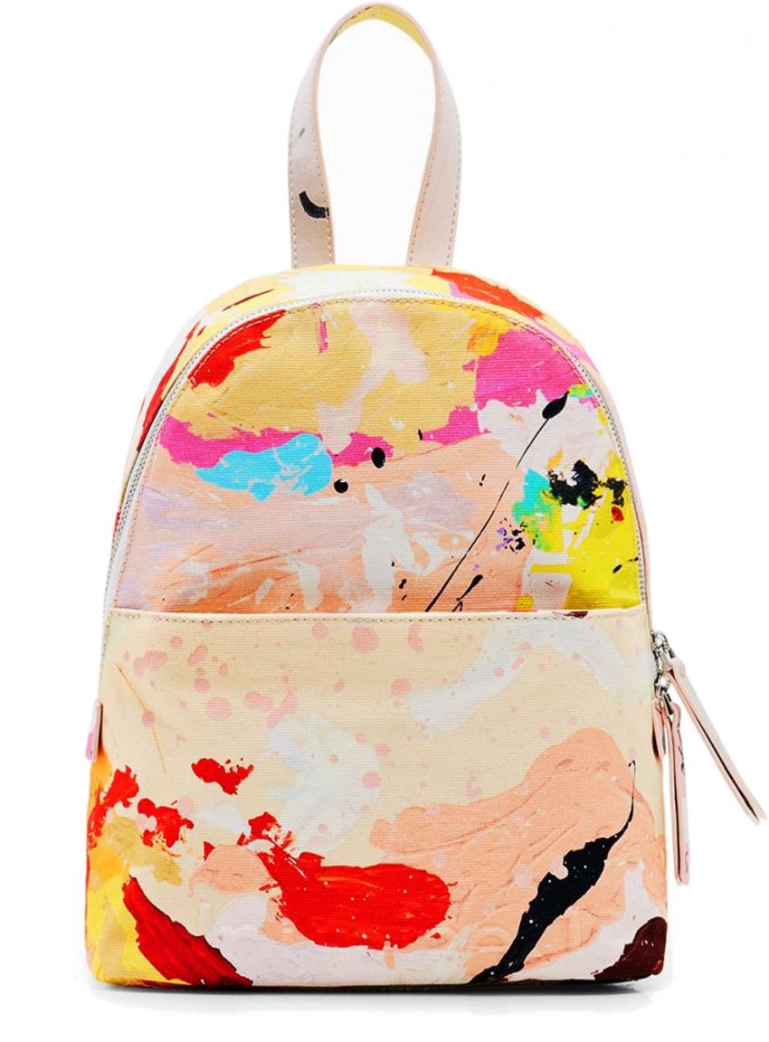 farbenfroher Alltagsrucksack Desigual Manchas Mombasa Mini Baumwolle