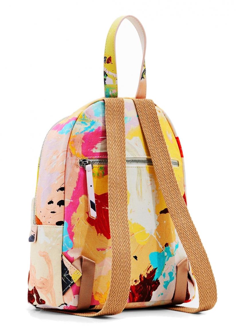 farbenfroher Alltagsrucksack Desigual Manchas Mombasa Mini Baumwolle