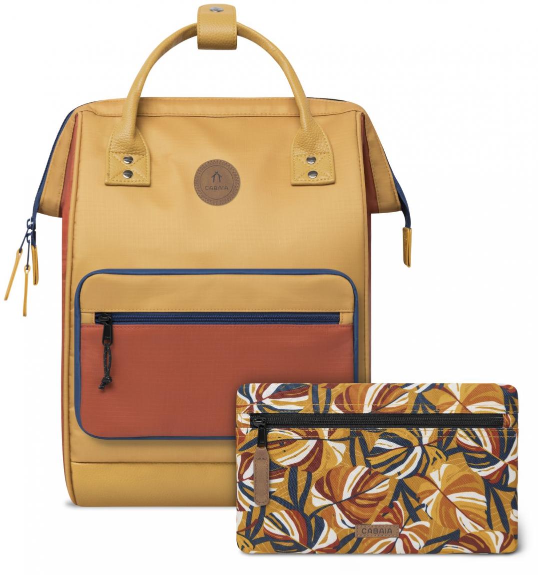 farbenfroher Freizeitrucksack Kilfi Adventurer Medium gelb Cabaia orange Blätter