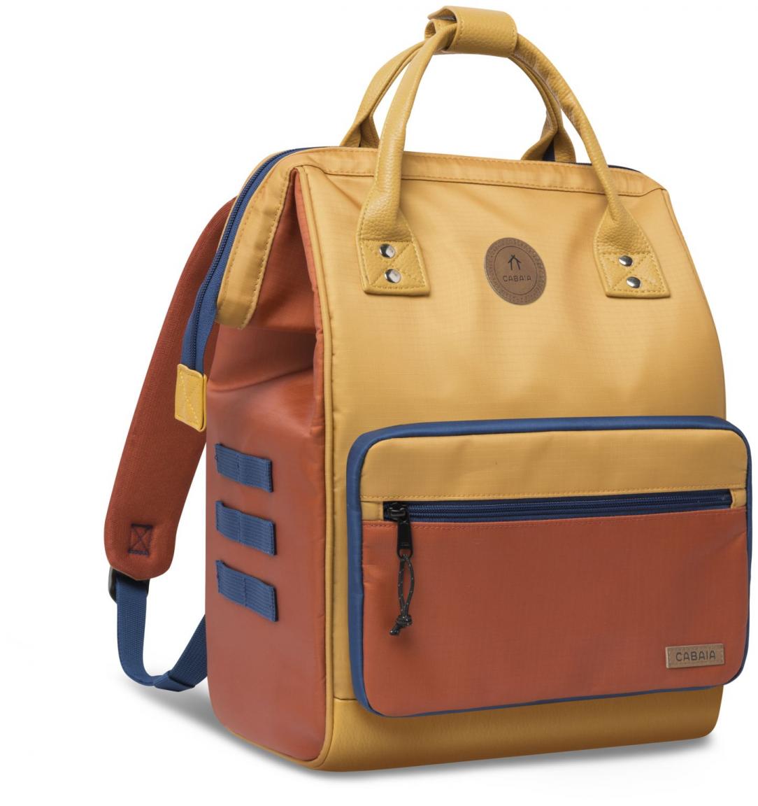 farbenfroher Freizeitrucksack Kilfi Adventurer Medium gelb Cabaia orange Blätter