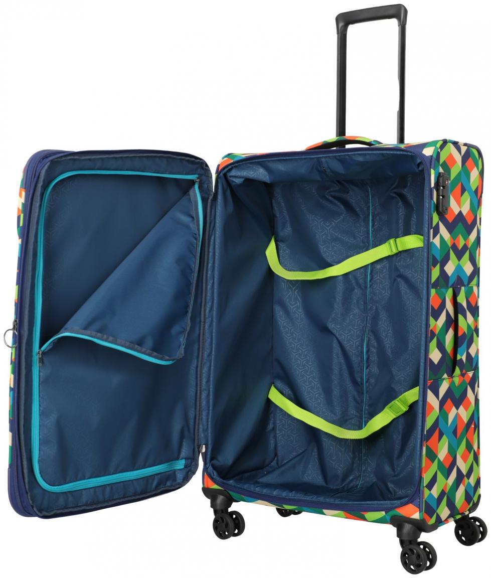farbenfroher Reisekoffer Travelite Campus 4w Trolley L 75cm Multi Color erweiterbar