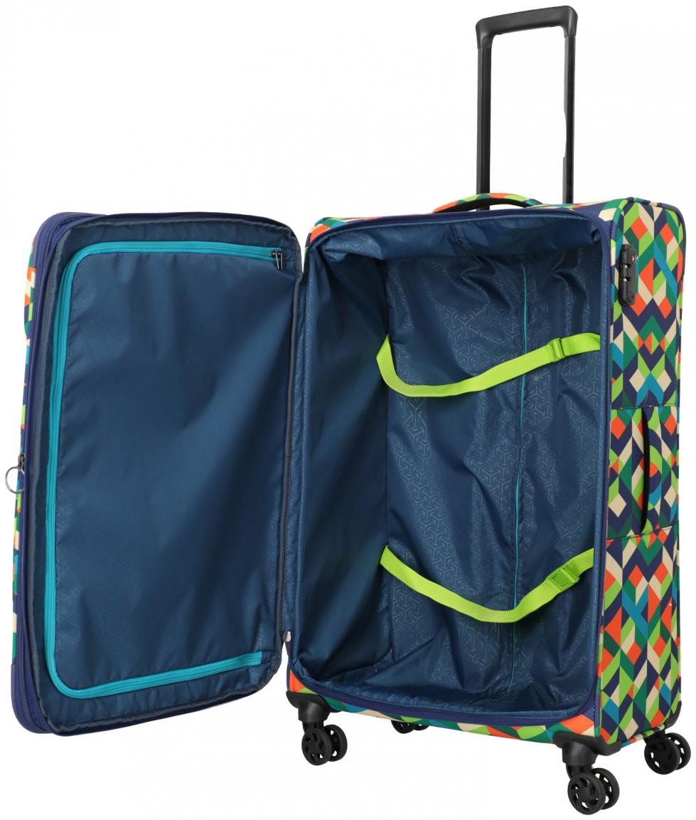 farbenfroher Reisekoffer Travelite Campus 4w Trolley L 75cm Multi Color erweiterbar