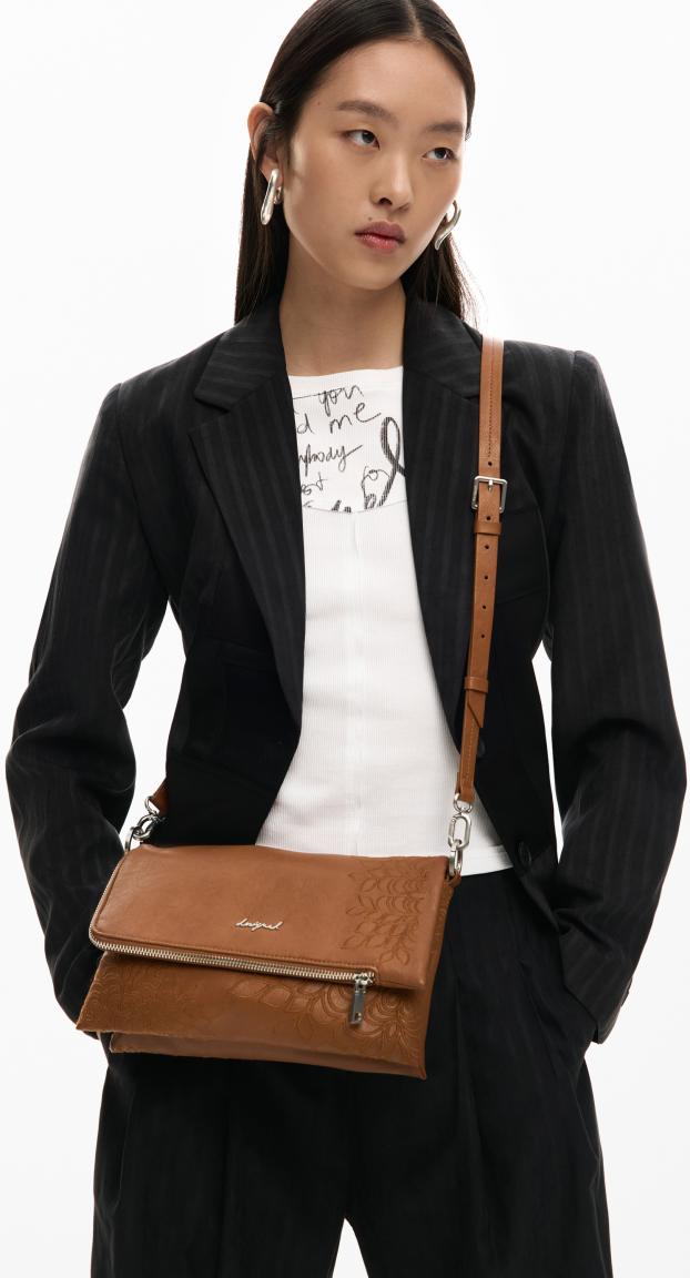 feminine Crossover Bag braun Desigual Murano klappbar Knoten Sierra