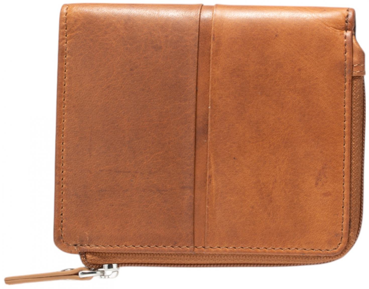 flache Damenbörse Maitre Birkenfeld Alberta Toffee braun Vintage