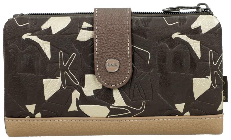 flexible Geldtasche Prägung beige braun Anekke Muse Bloom