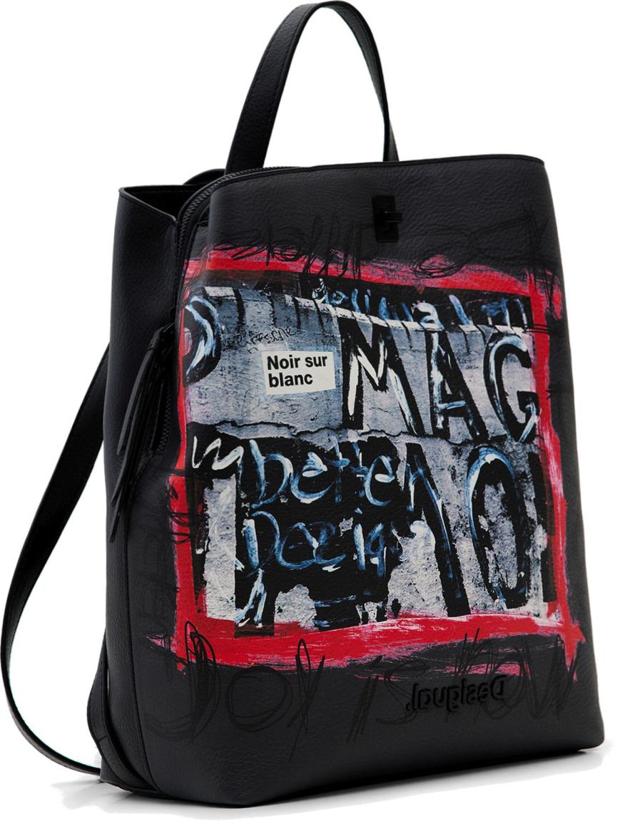 flippiger Daypack Sumy Mini Desigual Graffiti Negro Bunt