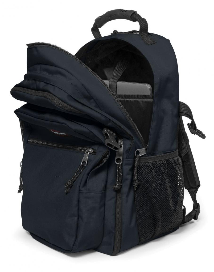 fröhlicher Mädchenrucksack Eastpak Tutor Herbs Pin Blätter Schmetterling