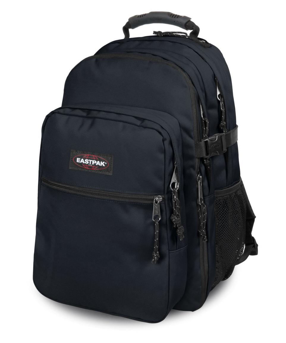 fröhlicher Mädchenrucksack Eastpak Tutor Herbs Pin Blätter Schmetterling