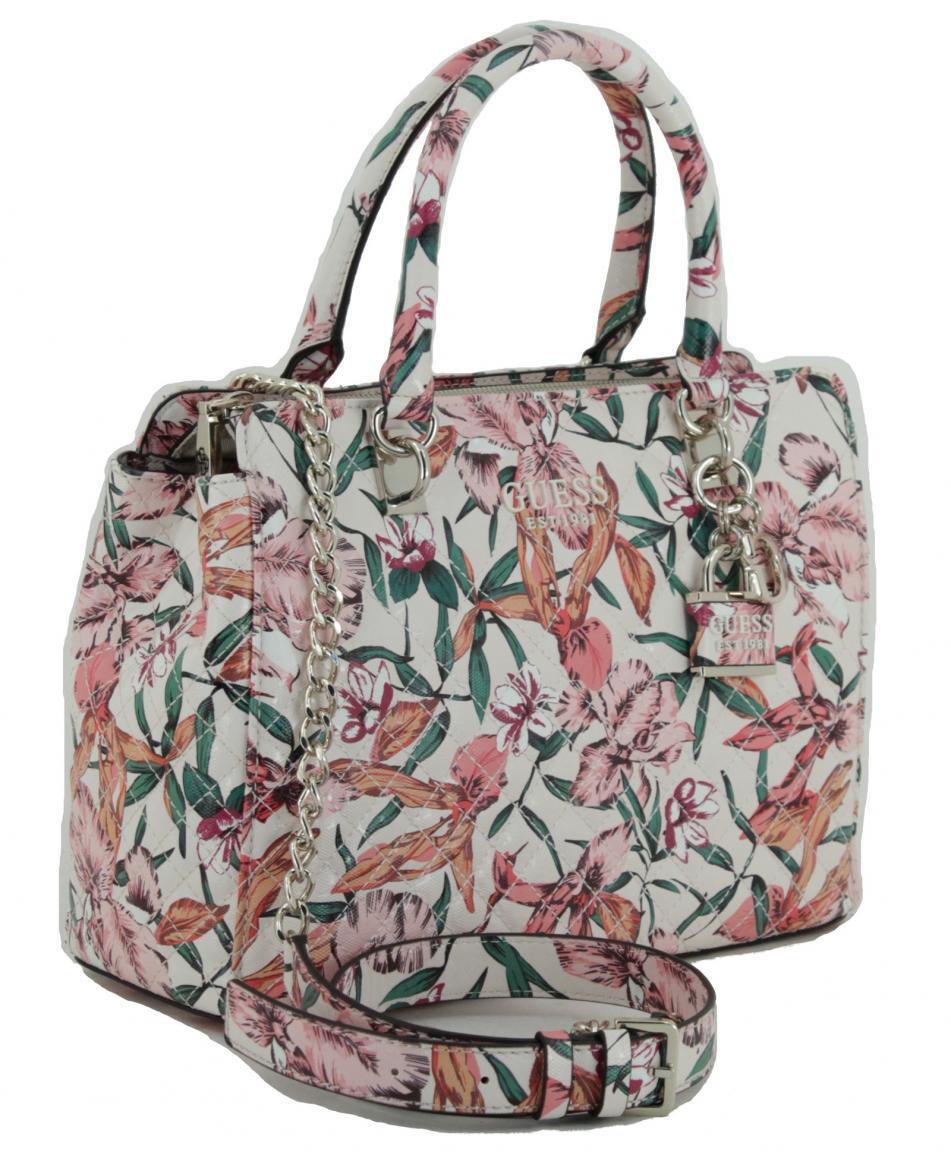 geblumte Guess Damenhandtasche Queenie Floral Vorhängeschloss